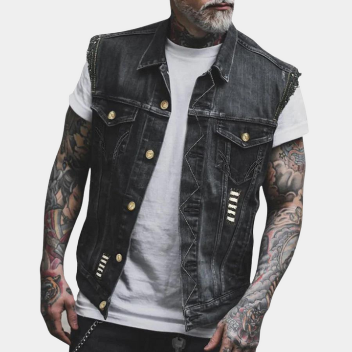 Drune | Retro Denim Weste für Herren