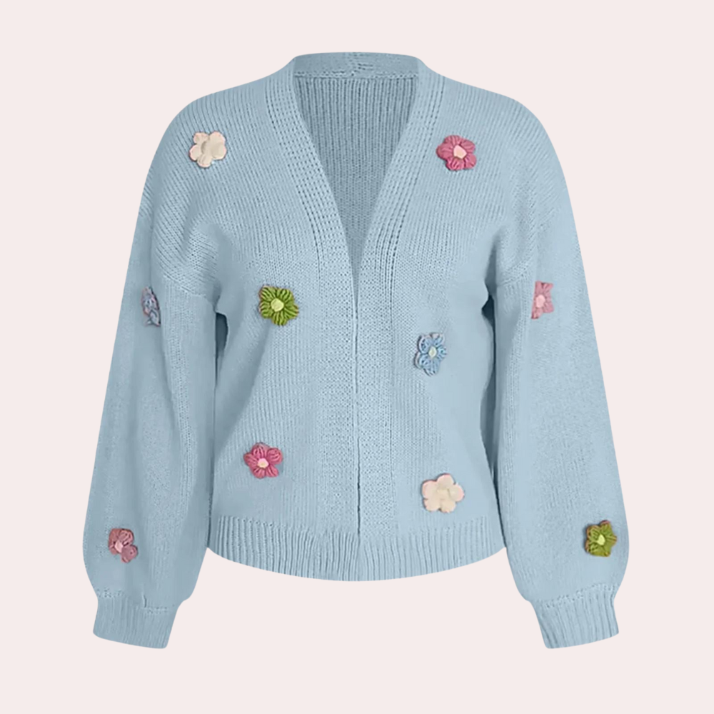 Drune | Elegantes Blumenmuster Strickjacke