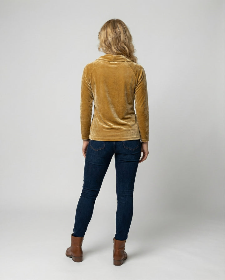 Elegantes Samtshirt Damen Lässig | Drune
