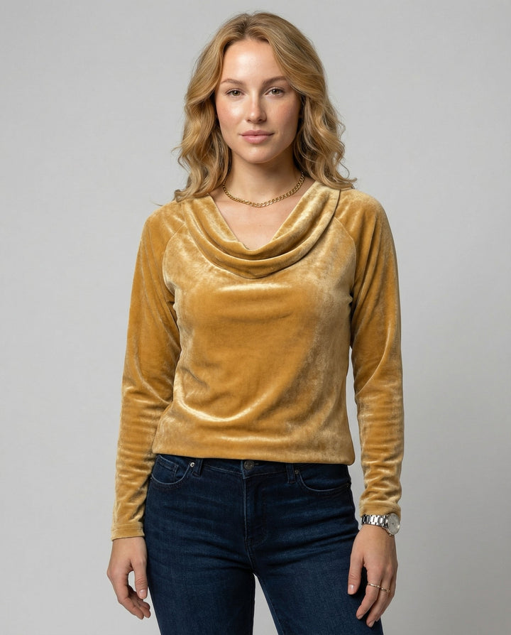 Elegantes Samtshirt Damen Lässig | Drune