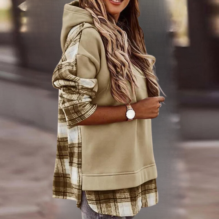 Drune | Eleganter Langarmpullover Im Patchwork Design