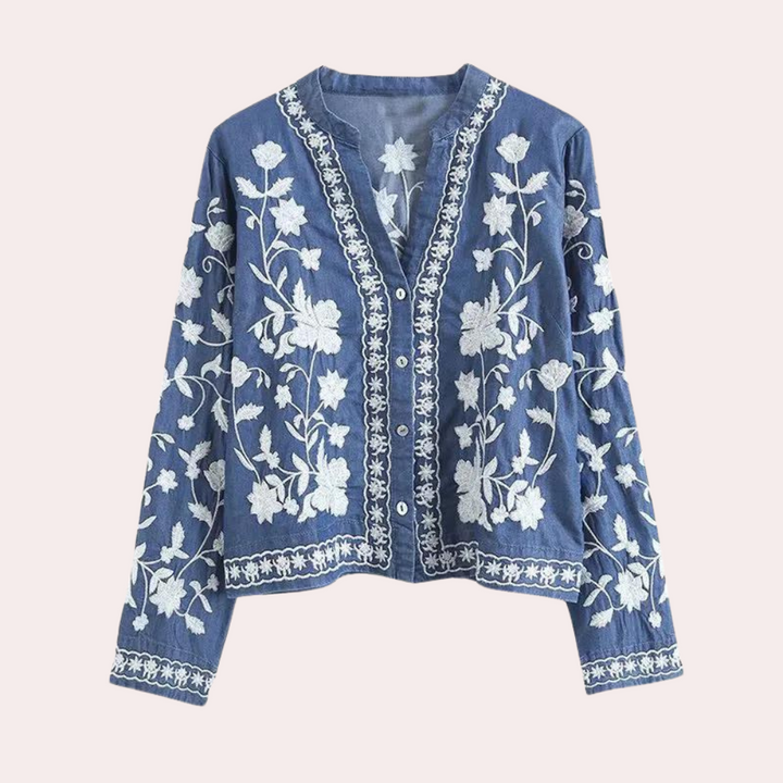 Drune | gailla cardigan mit floralem Stickerei