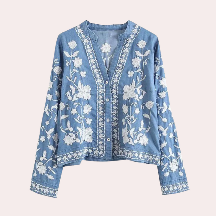 Drune | gailla cardigan mit floralem Stickerei