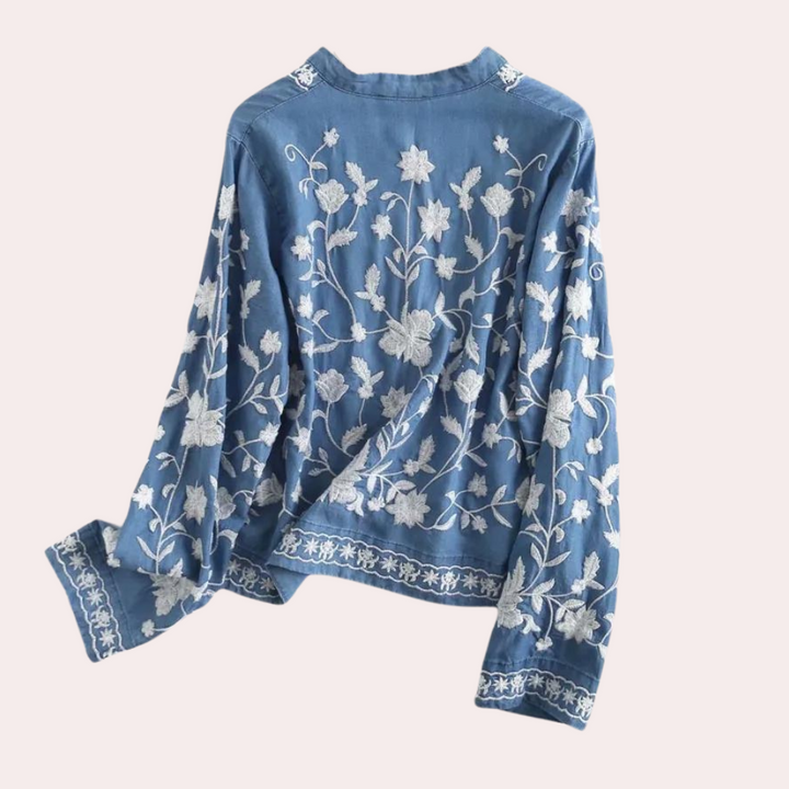 Drune | Blumen Stickerei Damenjacke