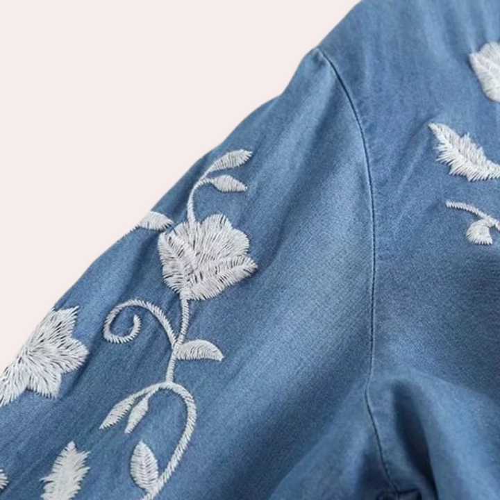Drune | Blumen Stickerei Damenjacke