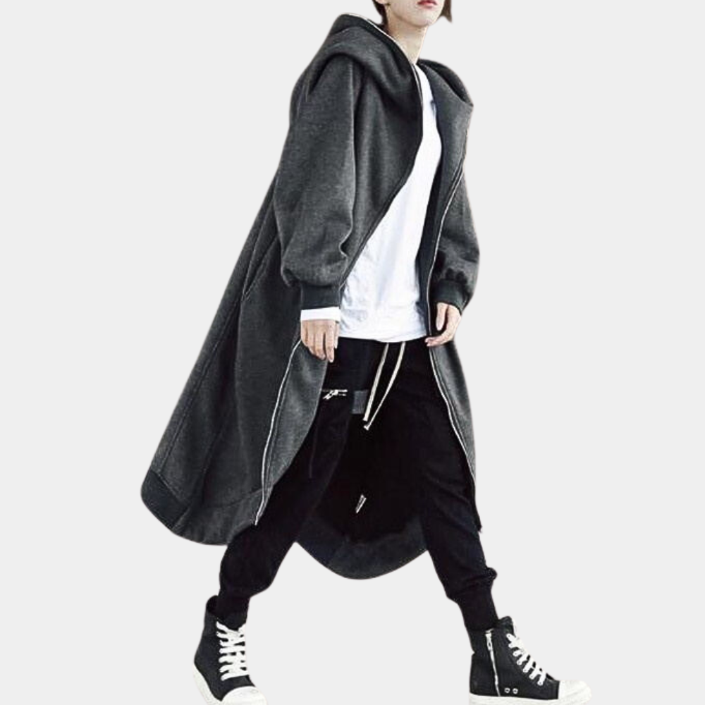Drune | Lange Winterjacke mit Kapuze und Reißverschluss für Damen