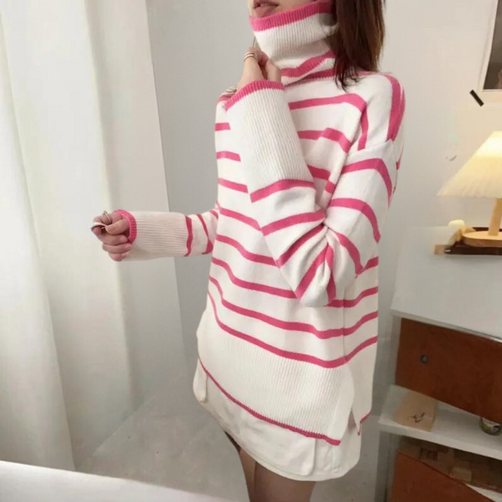 Drune | Trendiger Gestreifter Rollkragenpullover für Damen