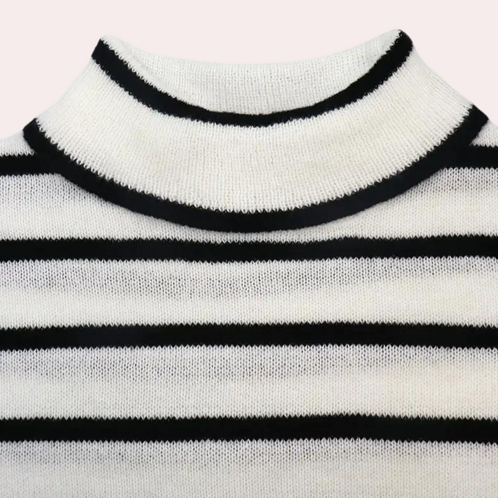 Drune | Trendiger Gestreifter Rollkragenpullover für Damen