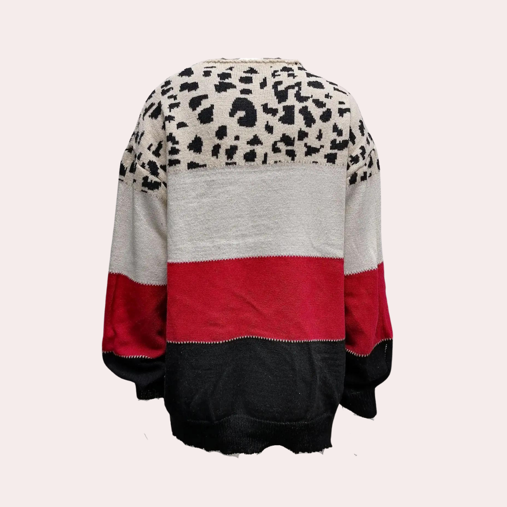 Drune | Modisches Sweatshirt mit Leopardenmuster für Frauen