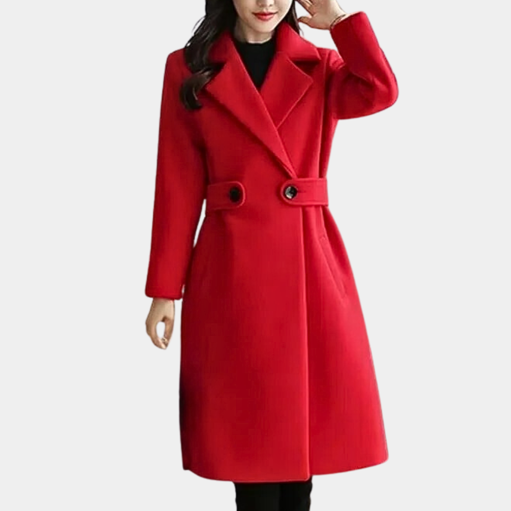 Drune | Wollmischung Überjacke - eleganter, taillierter langer Mantel für Frauen