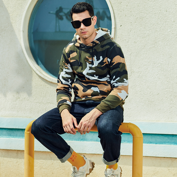 Drune | Camouflage Kapuzenpullover für Herren