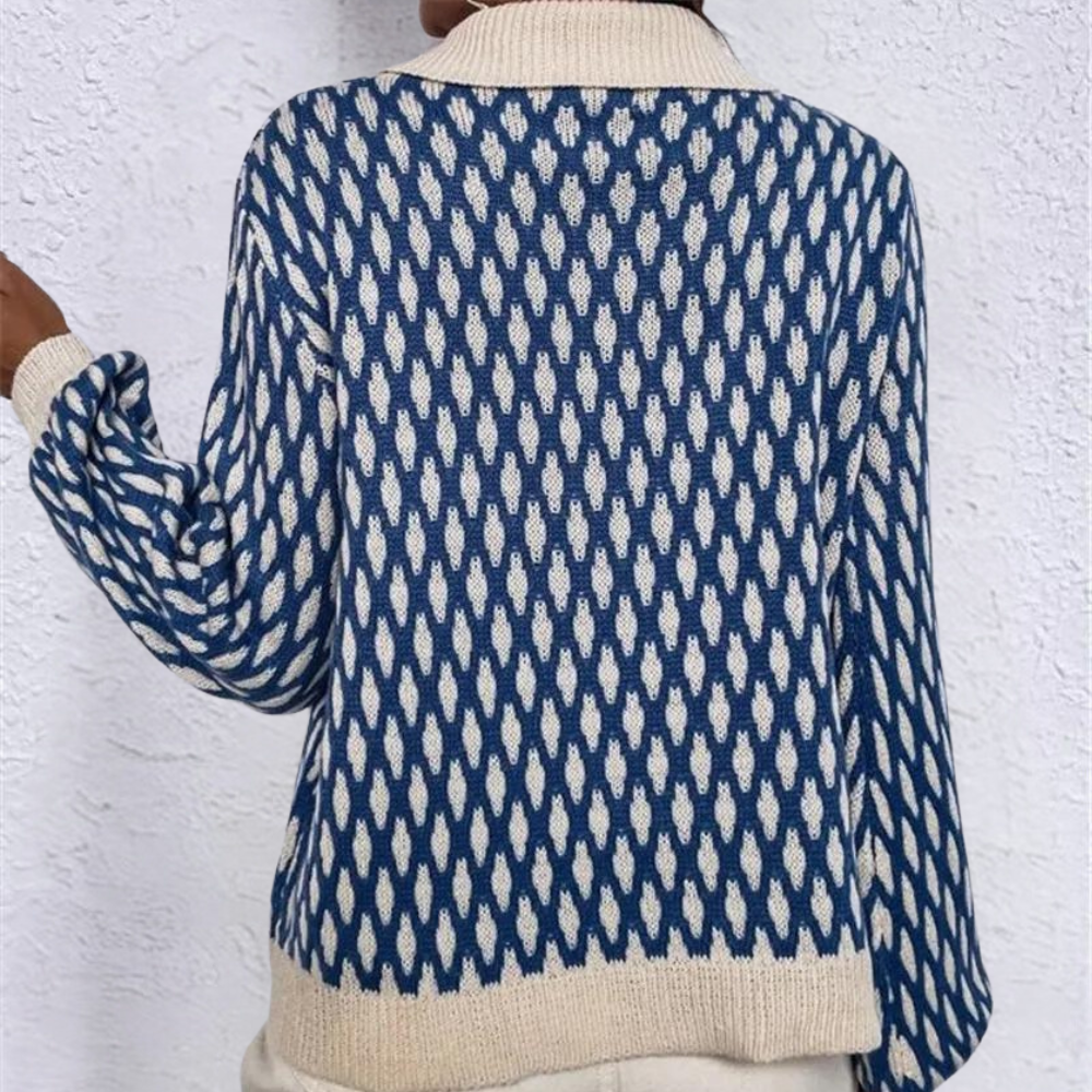 Drune | Trendiger Damenpullover mit Kragenausschnitt