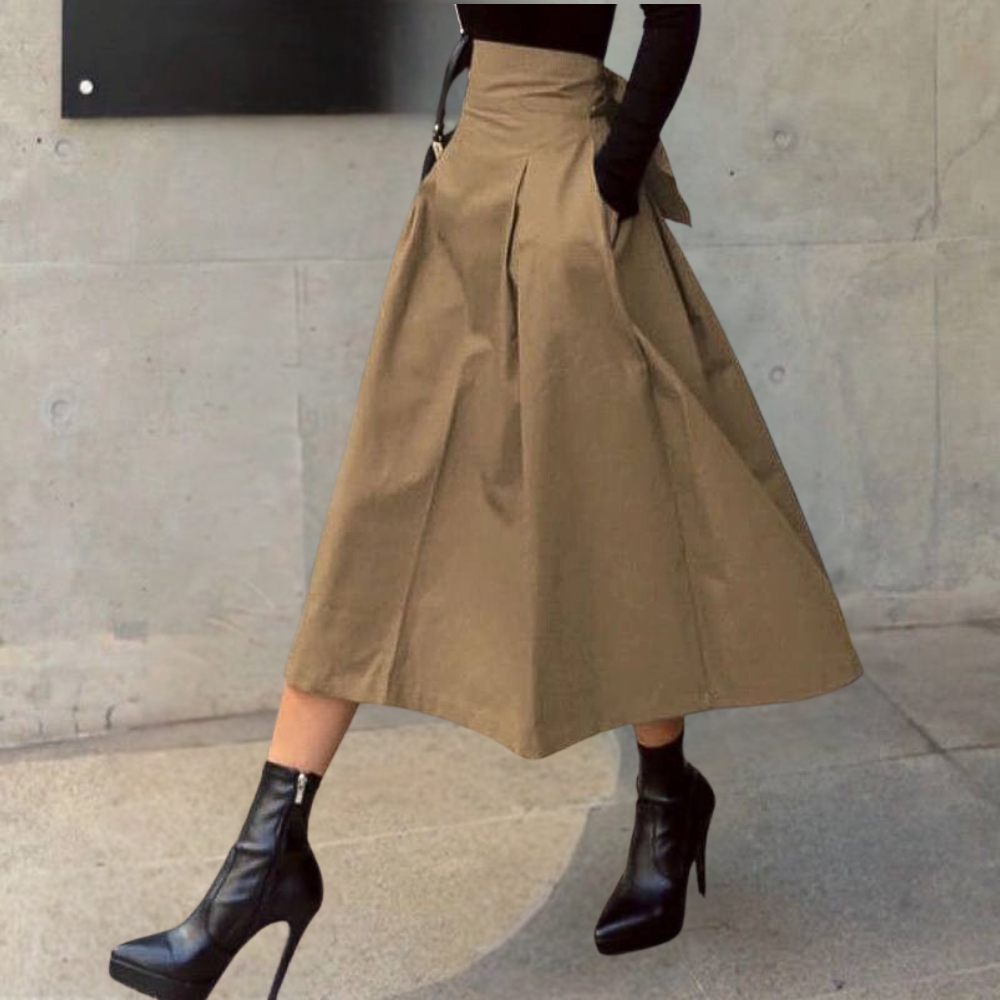Drune | Damen Rock Mit Hoher Taille Und Schleife