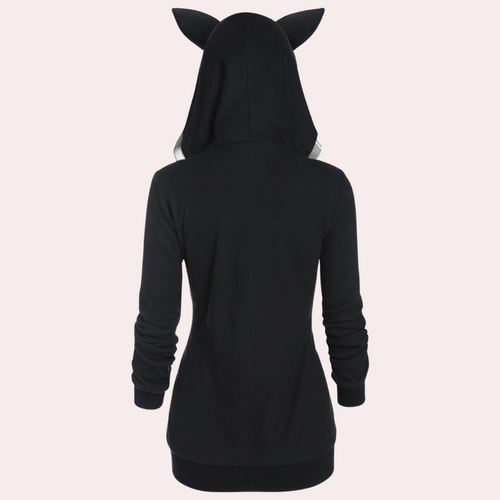 Drune | Warmer Mantel mit Katzenohren für Damen