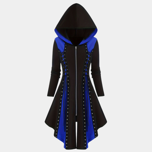 Drune | Stilvolle Kapuzenpullover Kleid mit Reißverschluss