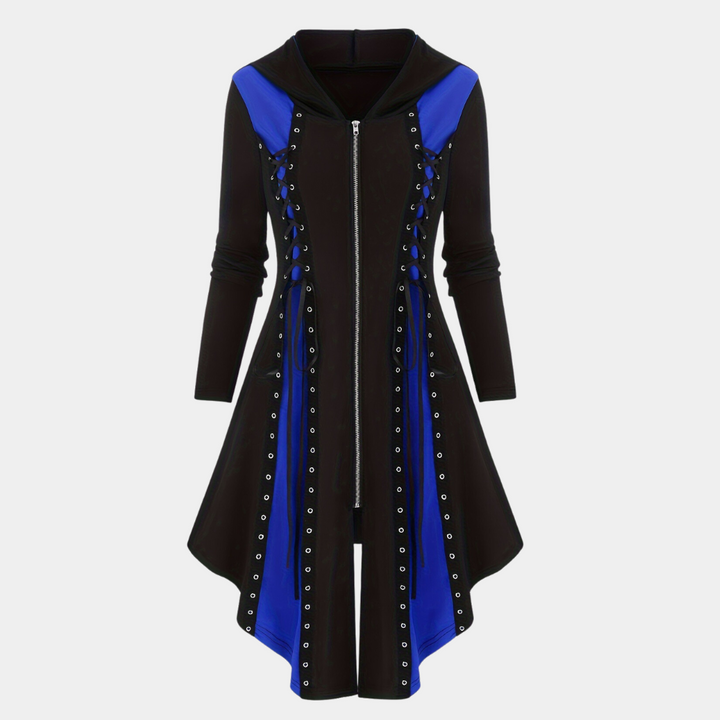 Drune | Stilvolle Kapuzenpullover Kleid mit Reißverschluss