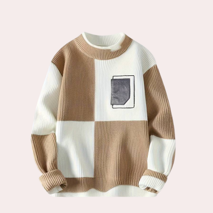 Drune | Farbblock Pullover für Herren