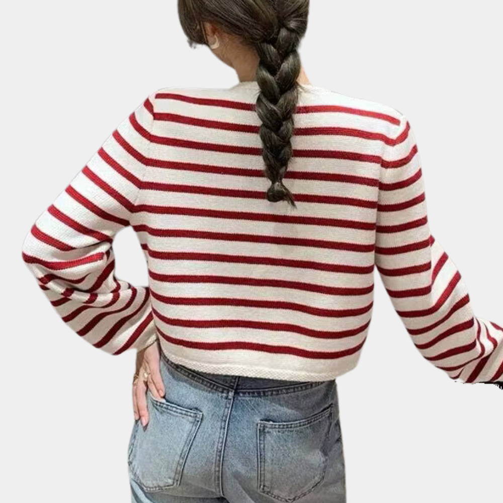 Drune | Stylische Gestreifte Strickjacke für Frauen