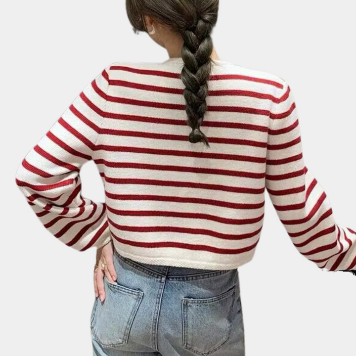 Drune | Stylische Gestreifte Strickjacke für Frauen