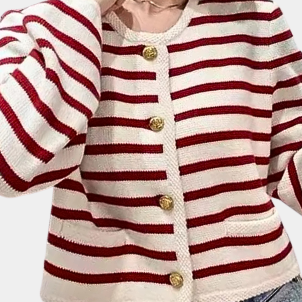 Drune | Stylische Gestreifte Strickjacke für Frauen