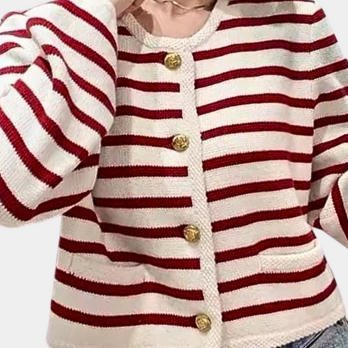 Drune | Stylische Gestreifte Strickjacke für Frauen