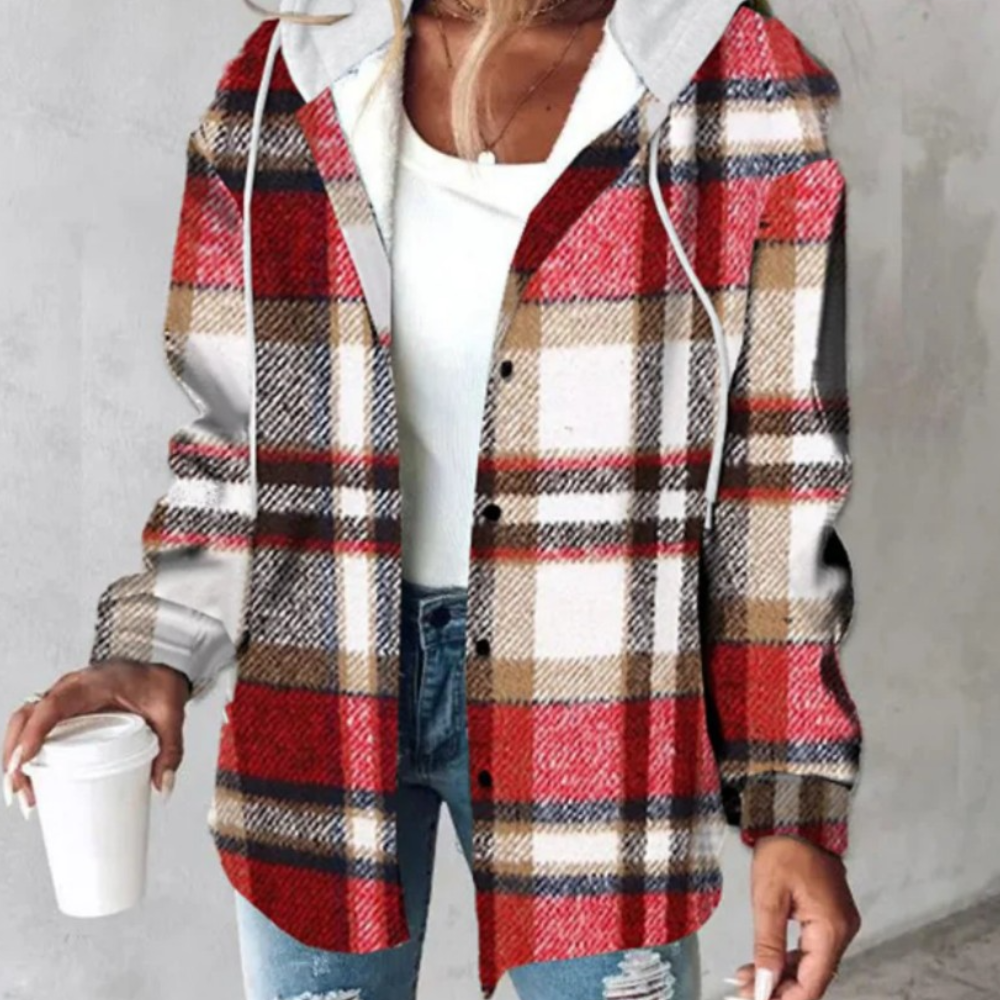 Drune | Lässige Karierter Hoodie für Frauen