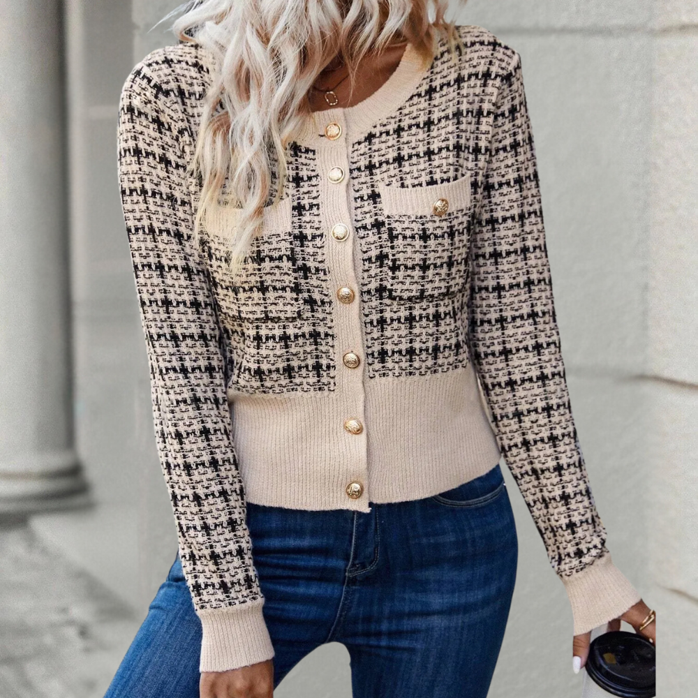 Drune | Elegante Strickjacke Für Damen Mit Feinem Muster