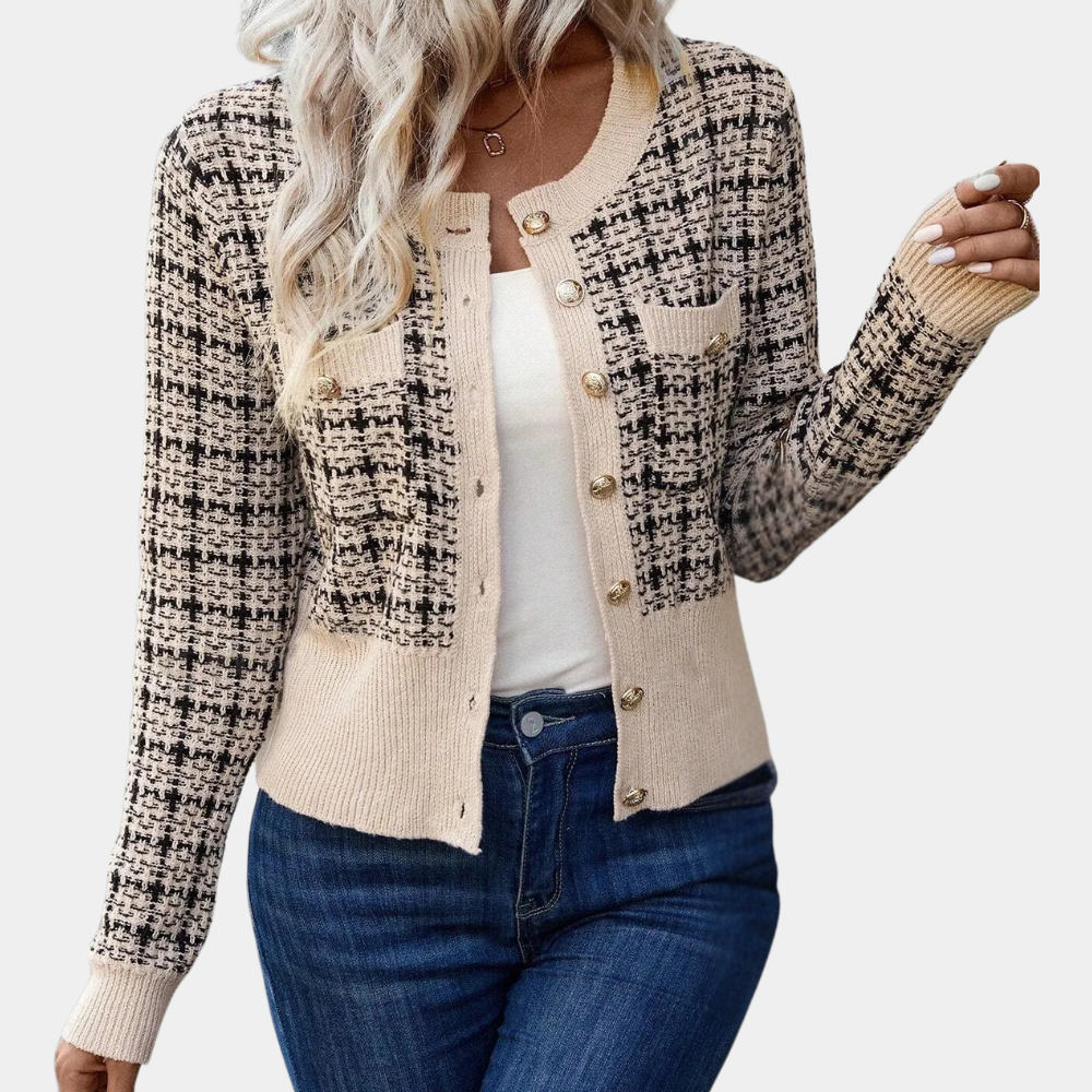 Drune | Elegante Strickjacke Für Damen Mit Feinem Muster