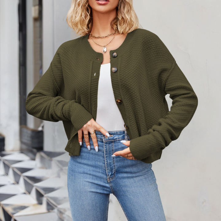 Drune | Kurze Strickjacke Strukturiertes Muster Moderne Passform