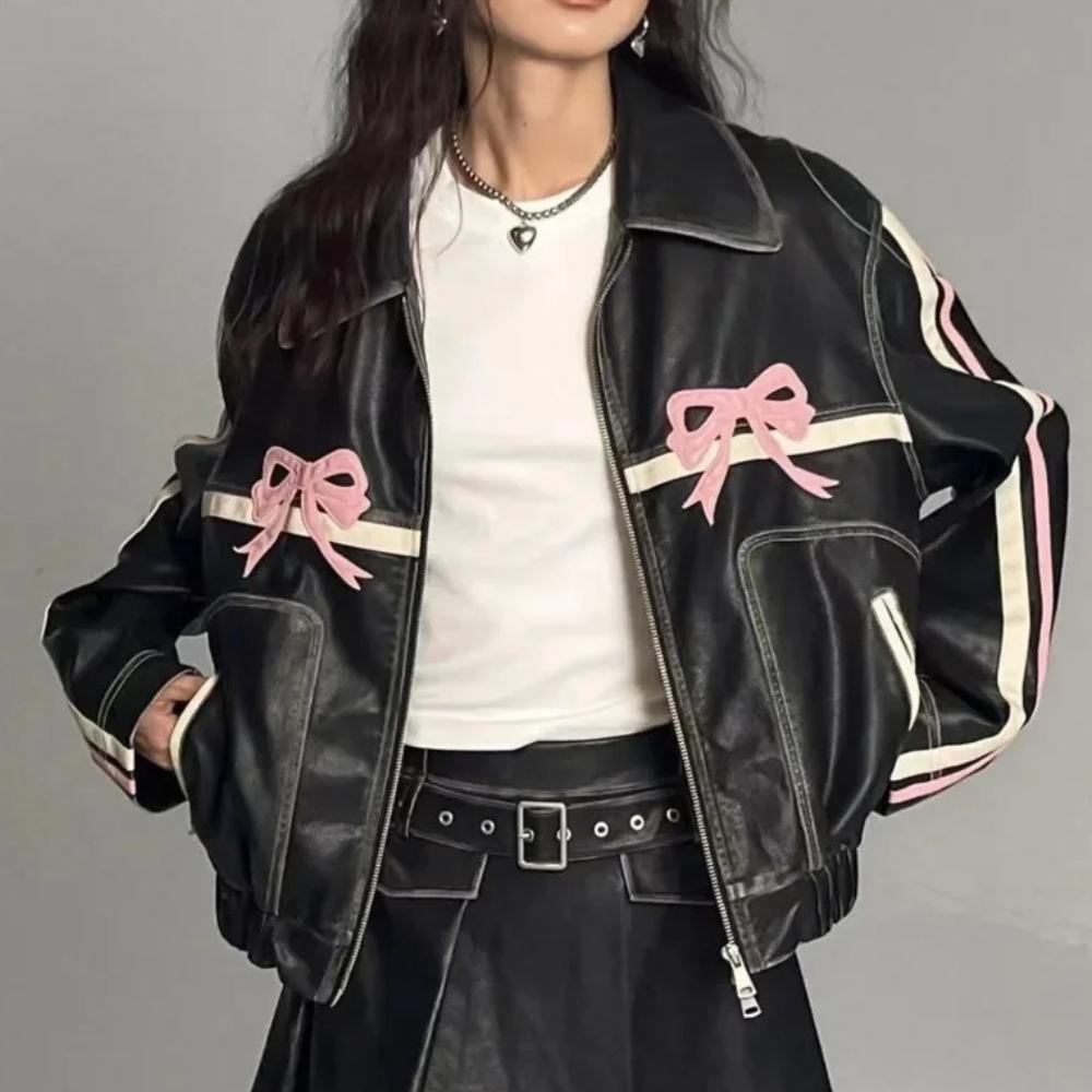 Drune | Vintage-Jacke mit Schleifenknopf für Damen, Herbstkollektion