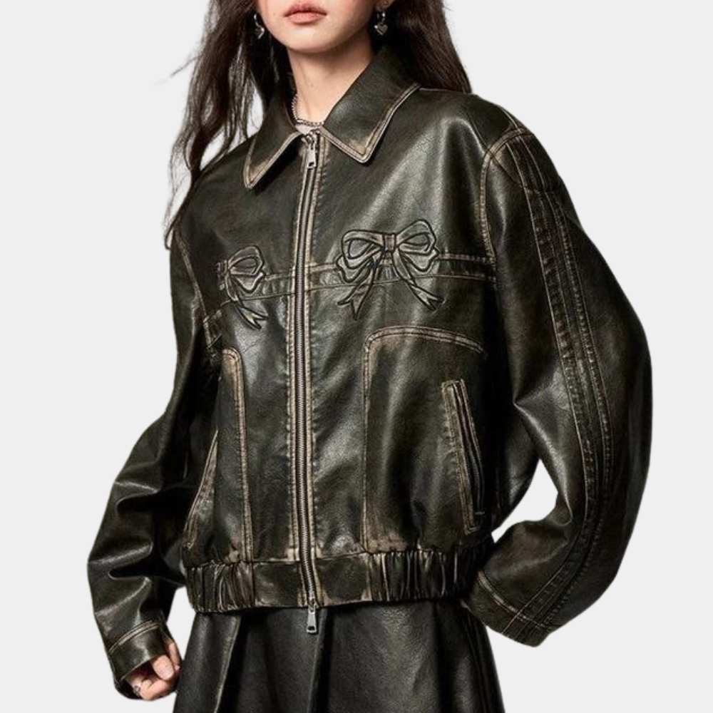 Drune | Vintage-Jacke mit Schleifenknopf für Damen, Herbstkollektion