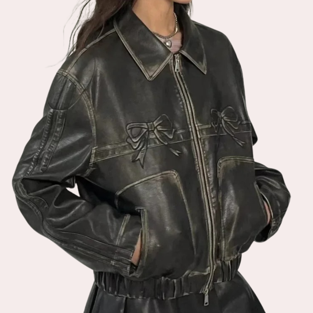 Drune | Vintage-Jacke mit Schleifenknopf für Damen, Herbstkollektion