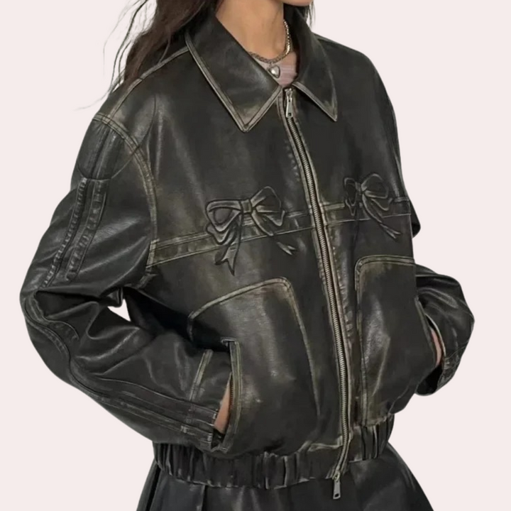 Drune | Vintage-Jacke mit Schleifenknopf für Damen, Herbstkollektion