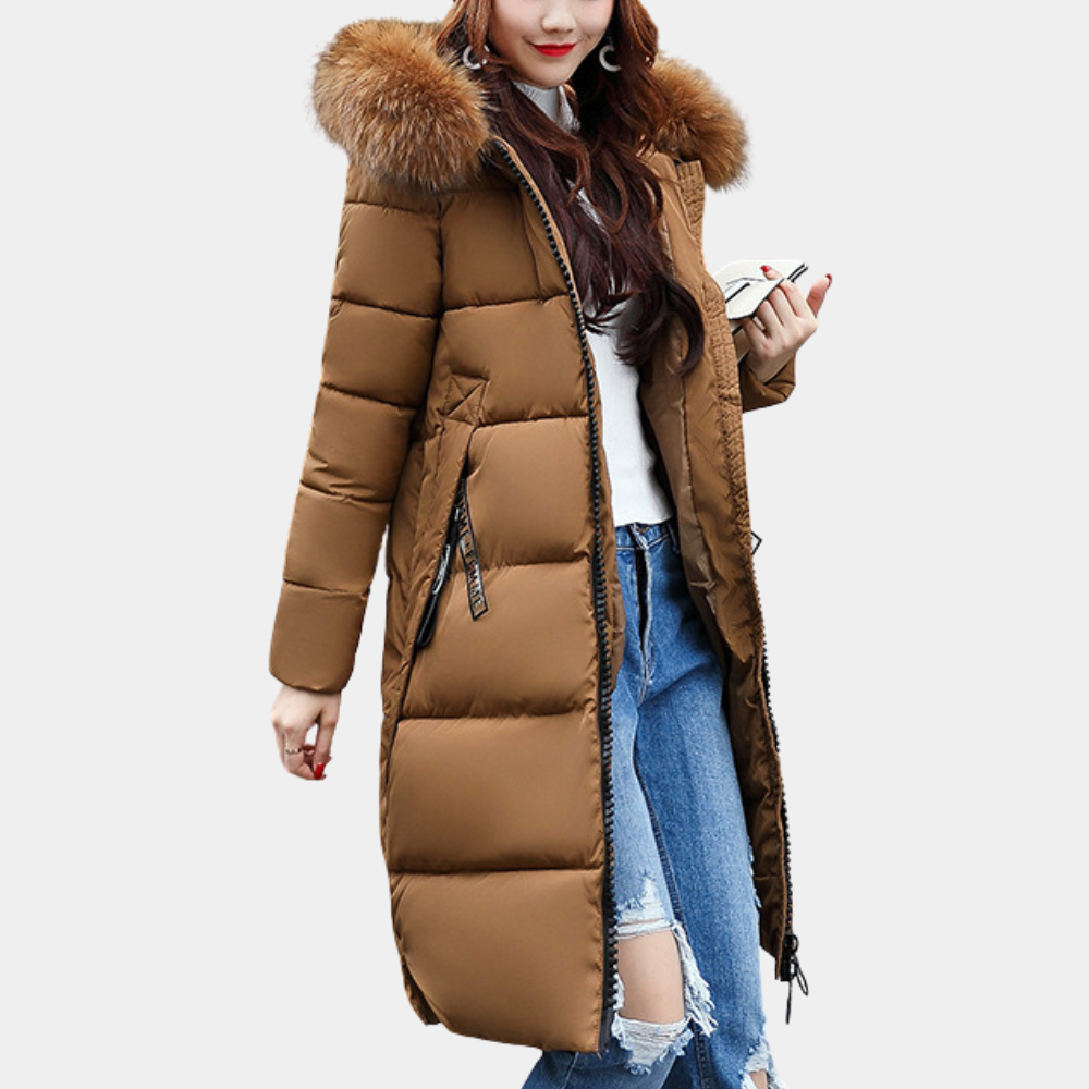 Drune | Winter Puffer Kapuzenjacke für Damen