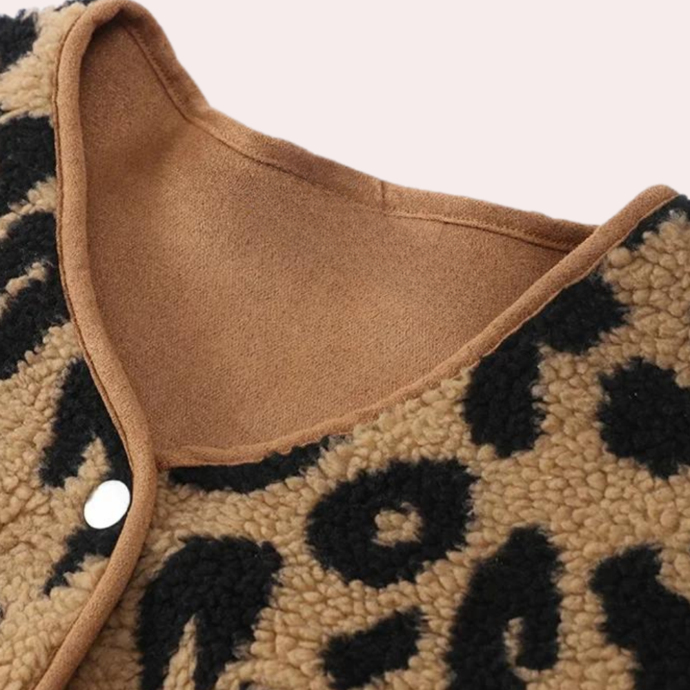 Drune | Eleganter Herbstmantel mit Leopardenmuster für Frauen