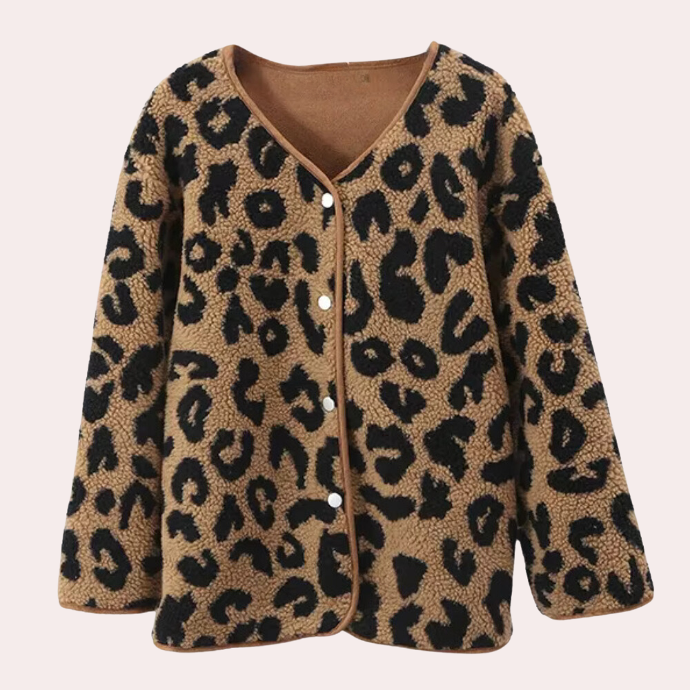 Drune | Eleganter Herbstmantel mit Leopardenmuster für Frauen