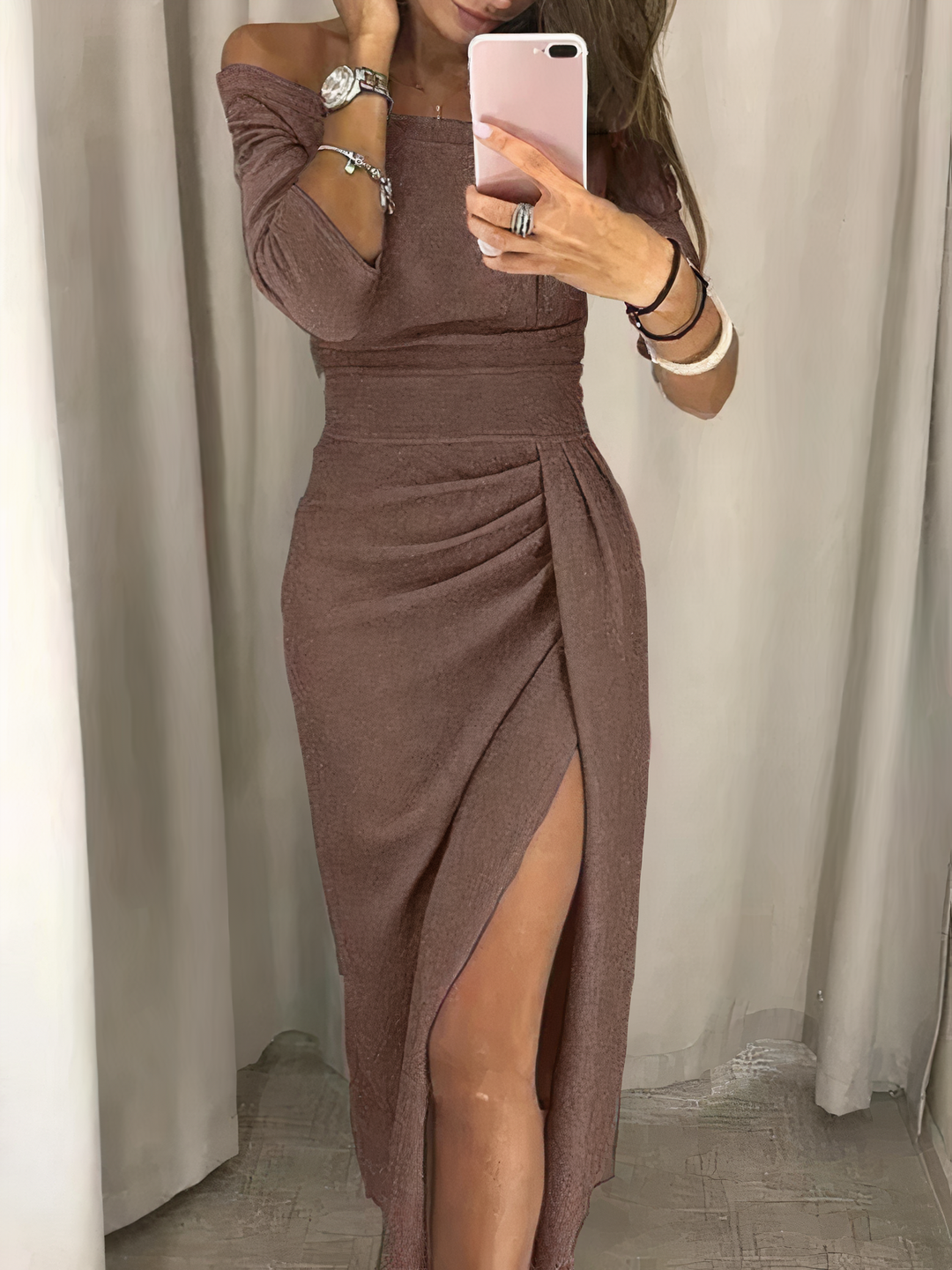 Drune | Off-Shoulder Glitzerkleid