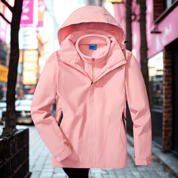 Drune | Outdoor-Jacke 3-in-1 Wetterfest Abnehmbares Fleece-Innenfutter Verstellbare Kapuze