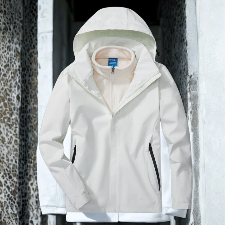 Drune | Outdoor-Jacke 3-in-1 Wetterfest Abnehmbares Fleece-Innenfutter Verstellbare Kapuze