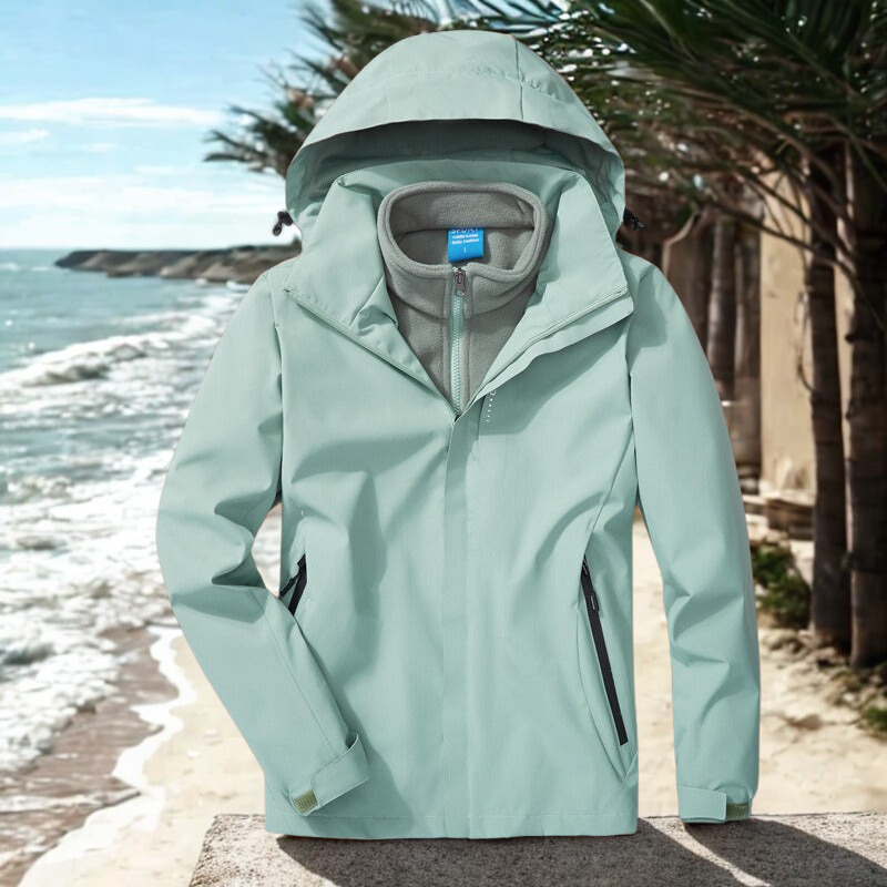 Drune | Outdoor-Jacke 3-in-1 Wetterfest Abnehmbares Fleece-Innenfutter Verstellbare Kapuze