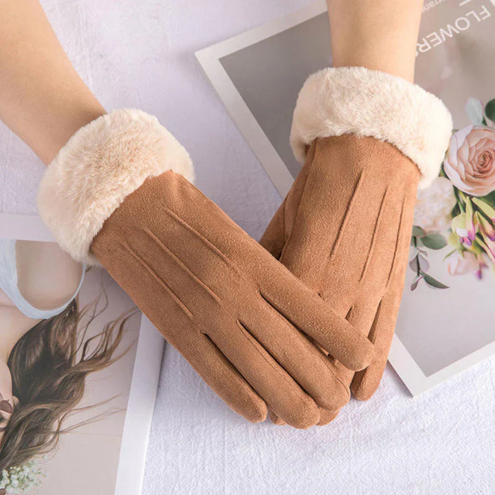 Drune | Schicke Winter Trendy Wildleder Handschuhe mit Moderne Optik für Frauen