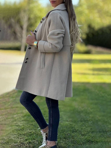 Drune | Wollmischung Jacke - raffinierte lange Knopf-Oberbekleidung
