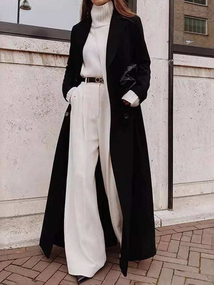 Drune | schwarze Überjacke - eleganter Mantel mit geräumigen Taschen