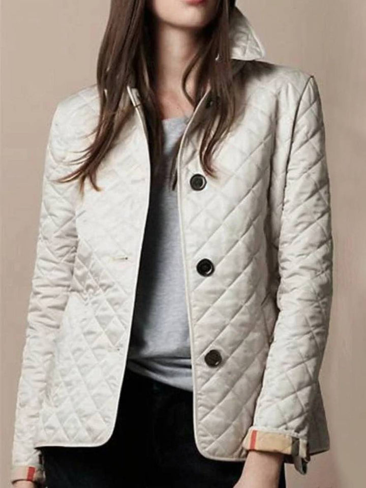 Drune | Kurzer Einfarbiger Mantel mit Knopf-Taschen Revers Lange Ärmel Damen Elegante Freizeitjacke