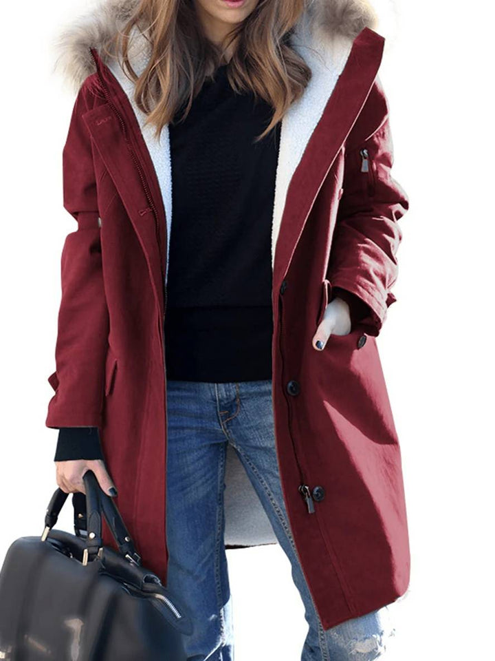 Drune | Parka Jack - mid-langer Winterjacke mit Kapuze und Kunstpelz