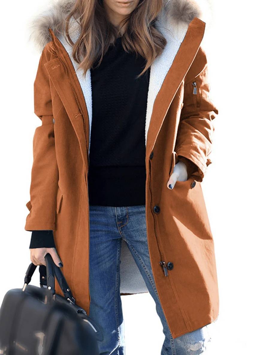 Drune | Parka Jack - mid-langer Winterjacke mit Kapuze und Kunstpelz