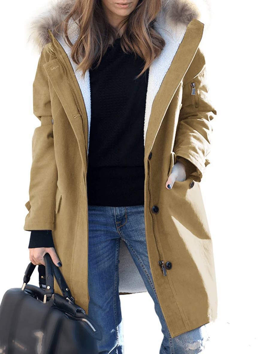 Drune | Parka Jack - mid-langer Winterjacke mit Kapuze und Kunstpelz