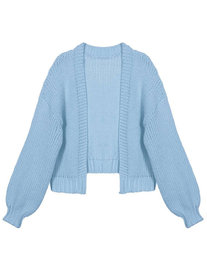 Drune | Cardigan aus Grobstrick Einfarbig mit Abfallenden Schultern Langarm Damen Elegant Lässig Weit Oversized Blouson