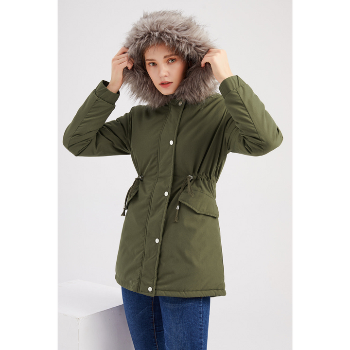 Drune | Damen Klassische Kapuzenparkajacke Winterjacke