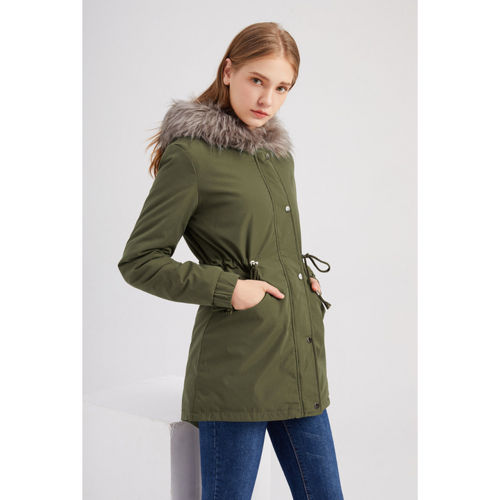 Drune | Damen Klassische Kapuzenparkajacke Winterjacke